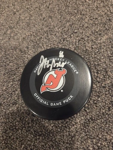 Jack Hughes Signed Puck New Jersey Devils Fanatics COA NHL Hockey USA GOLD