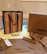 Burberry Portrait Book Tote With Orginal Box Receipt Dustbag Tags