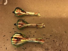 High Percentage Salmon Trolling Flies Double UV On Black Pack Of 3- 4” Rigged