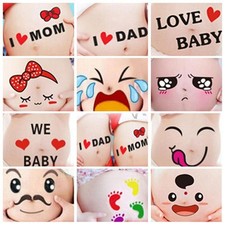 .Maternity Photographyps 3D Belly Stickers Pregnant Temporary USD P8B3