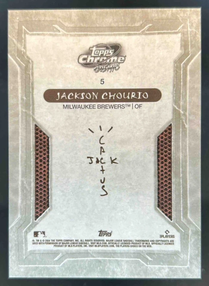 2024 Topps Cosmic Chrome x Cactus Jack Jackson Chourio RC Red Refractor #2/5 - Image 2 of 2