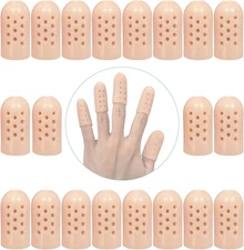 20 Pack Gel Finger Cots with Air Holes - Finger Protection and Healing for Wound