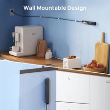 Surge Protector Power Strip with USB, Ultra Thin Flat Plug, 3ft Extension Cord