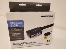 IOGEAR GCS22U KVM Switch 2 Ports USB VGA Cable KVM One Touch Switch
