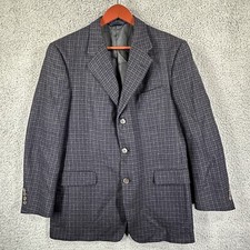 Burberry Mens Sport coat 41 Reg Brown Wool Blazer 3 button Houndstooth Preppy
