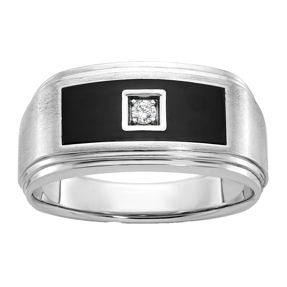 Anillos de banda de Esmalte Negro para Hombres