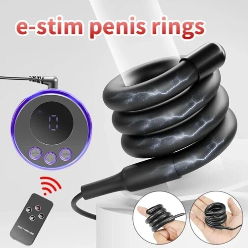 Male Electric EStim Penis Stretcher Enhancer Ball Scrotum Ring Delay Ejaculation - Bild 5 von 14