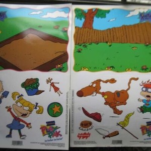 2 Sheets Nickelodeon's Rugrats Window Static Clings Blockbuster Play Pak 1997