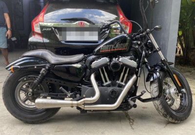 Fit For Harley Sportster Roadster XL883R Exhaust Custom 2 Into 1 2004-2020