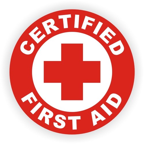 certified first aid hard hat sticker | safety helmet emt cpr