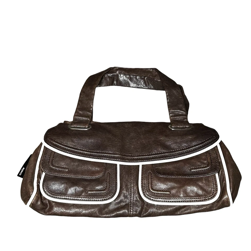 MIMCO 'Bolso de Día Nuevo' Doble Asa Cartera Cartera Bolso de Mano Cuero Suave Marrón Foto 3 de 4