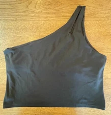 Victoria’s Secret Pure Black XXL Flow On Point Essential One Shoulder Tank Top