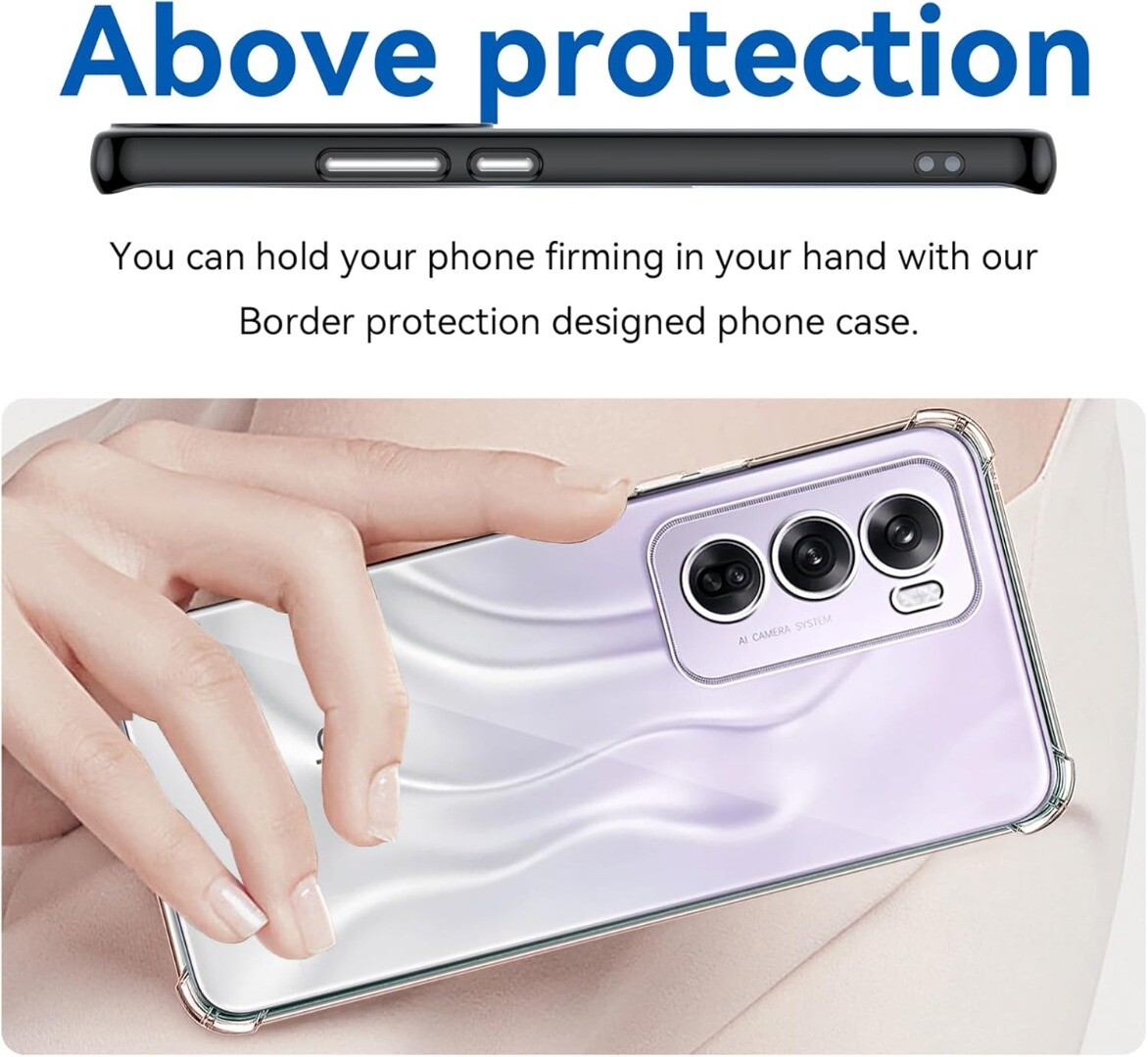 Cover Trasparente Per Oppo Reno12/Reno 12 5G Con 1 Pellicola In Vetro Temperato, Custodia In Silicone TPU Morbido Antiurto, Kit Protezione Completo - 3