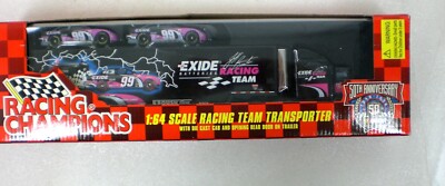 Racing Champions Jeff Burton Exide 1:64 Transporter Hauler 50th Anniversary