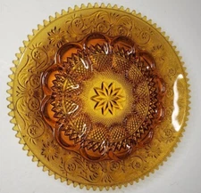 Vintage Indiana Tiara Glass Amber Egg Platter Tray small flea bite  last 2 photo