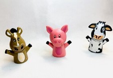 NEW Farm Animal Vinyl Finger Puppets Bath Tub Toy Party Favor 12 LOT by 12 Fun
