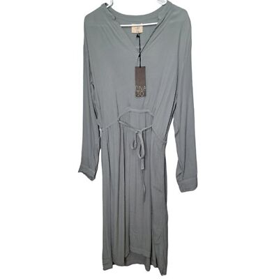 NEW Tina Jo Green Drawstring Midi Dress Style 69-4535 Size Small