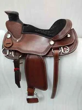 Wade Leather Western Saddle Designer Suede Seat Size- 15" For Horse.