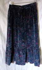 Pea Pod Vintage 7  velvet skirt flower Steampunk Victorian