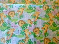 Jungle Animals on Cotton Fabric 21" Wide x 18 " long