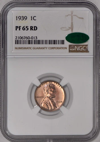 1939 Proof Lincoln Cent 1c Penny NGC PF65RD CAC - HOT Coin!