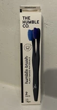 Plant Based Toothbrush Sensitive Blue & Purple  2 Count By The Humble Co