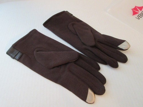 Women's Brown Winter Touch Screen Gloves Driving Casual Elegant Warm Lightweight - Picture 3 of 7