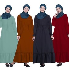 Women Modest Dress Islamic Turkey Casual Robe Muslim Abaya Kaftan Ladiy Clothes