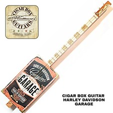 Harley Davidson Garage 3tpv cigar box guitar Matteacci's Made in Italy