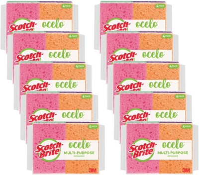 Ocelo Handy Sponge, Assorted Colors, 4/Pack, 10 Units per Case