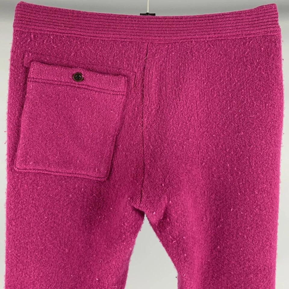 Pantalon Décontracté En Laine Mélangée Côtelée Violet Taille M - Photo 3/4