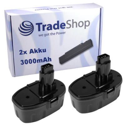 2x Akku 3000mAh 18V für DEWALT DC330 DC380 DC385 DC390 DC410 DC490 DC515 DC520 D
