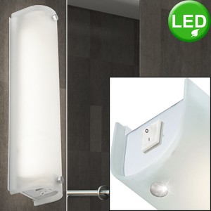 Led Wand Leuchte Glas Strahler Spiegel Beleuchtung Gaste Zimmer Flur Lampe Chrom Ebay
