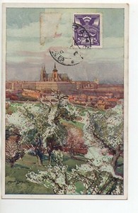 Tchecoslovaquie Rep Tcheque Prague Praha Carte Illustrateur Au Printemps Ebay