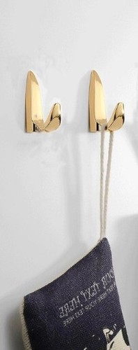 moisture Wall Hook Pack of 2 Coat Rack Metal Wall Hooks Gold Decorative Hooks - Picture 4 of 5