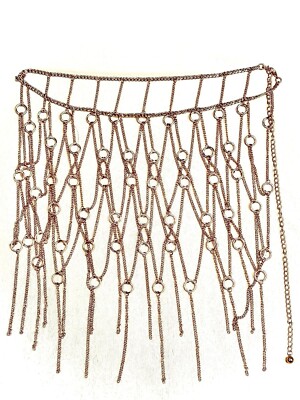 Women Gold Metal Chain Circle Rings Fringes Skirt Dance Cool  display picture 2