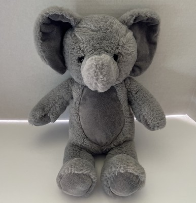 Fiesta Solid Gray Elephant Plush 15'' Stuffed Animal Toy super soft lovey