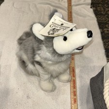 Gray Wolf Plush Husky 15 Inch With Tag 1992 Unipak NOS National Wildlife