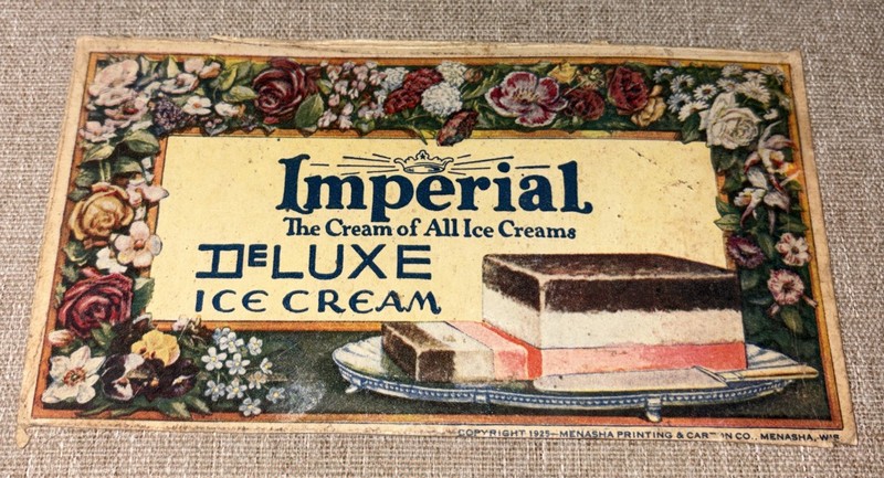 VINTAGE- IMPERIAL, ICE CREAM- Deluxe Ice Cream- Post Card