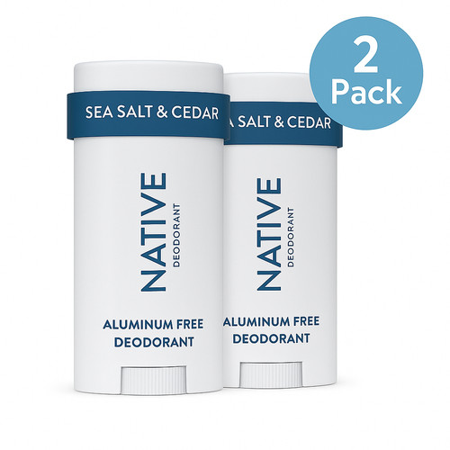 Native Deodorant Sea Salt & Cedar 2 Pack – Aluminum Free – New