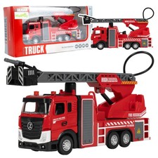 Malplay Feuerwehrauto aus Metall mit Leiter Licht Sound Waschmaschine Auto 