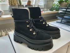 NEUw BRONX Winterstiefel Wildleder mit Fell Schwarz Gr. 39