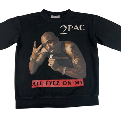 Vintage Tupac 2Pac ''All Eyez On Me'' Grafik Sweatshirt schwarz Small Rap Hip Hop
