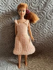 Mattel Skipper Doll 1963 Vintage Red Hair Blue Eyes Japan Marking Crochet Dress