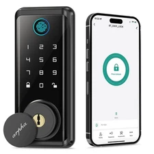 Fingerprint Keyless Entry Door Lock - 100 Code Electronic Keypad Deadbolt Loc...