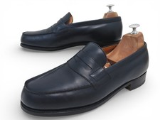 CHAUSSURES JM WESTON VINTAGE MOCASSINS 180 8.5F 42.5 L 43 CUIR BLEU MARINE 780€