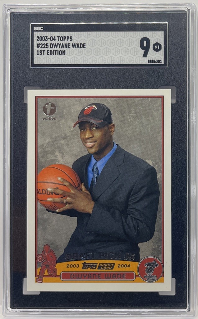 2003 Topps 1st Edition #225 Dwyane Wade Miami Heat RC Rookie HOF SGC 9 MINT