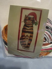 NIP Design Works Yuletide Cat Counted Cross Stitch Kit #5452 Barbara Schaffer