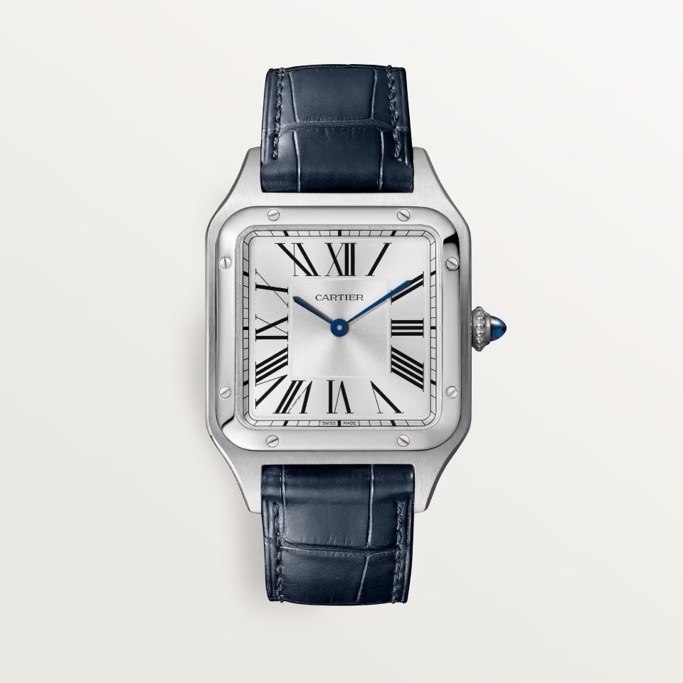 43.5 mm x 31.4 mm Cartier Santos-Dumont Silver Men's Watch - WSSA0022 2022