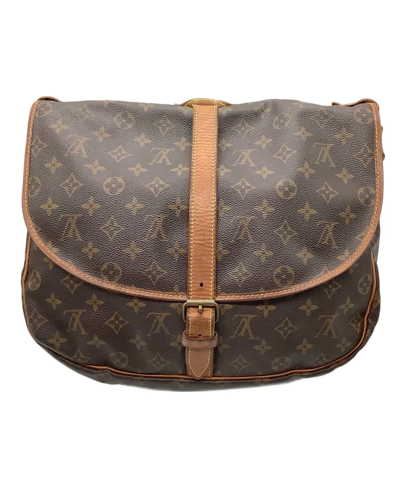 Vuitton — Louis Vuitton Monogram Somme 35 35 M42254 Coated Canvas Brown Bag #TFB6191
